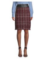 St. John Flecked Textured Tweed Skirt