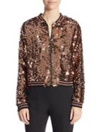 Scripted Cropped Sequined Jacket