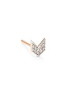 Kismet By Milka Chevron Diamond & 14k Rose Gold Single Stud Earring