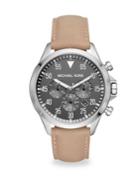 Michael Kors Gage Stainless Steel Taupe Leather Chronograph Watch