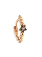 Kismet By Milka Geometry Diamond & 14k Rose Gold Single Star Hoop Earring