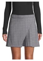 Likely Nadine Faux Wrap Check Pleated Skirt