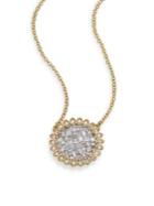 Pleve Ice Diamond & 18k Yellow Gold Mini Flower Pendant Necklace