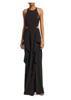 Halston Heritage Crepe Cut-out Evening Gown