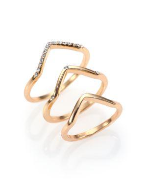 Abs By Allen Schwartz Jewelry Chevron Band Ring Set
