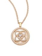 De Beers Enchanted Lotus Reversible Diamond & Mother-of-pearl Pendant Necklace