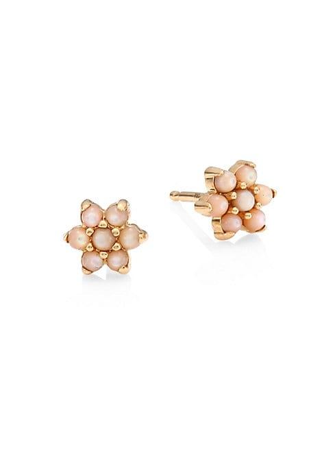 Ginette Ny Fallen Sky Pink Mother-of-pearl Star Stud Earrings