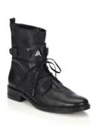 Freda Salvador Trek Leather Jeweled-strap Combat Boots