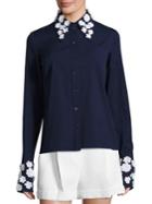 Michael Kors Collection Floral Button Front Shirt
