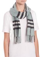 Burberry Light Green Giant Check Cashmere Scarf