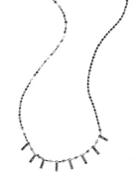 Lana Jewelry Reckless Mini Bar Black Diamond & 14k Black Gold Necklace