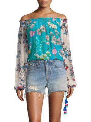 Rococo Sand Off-the-shoulder Floral Top