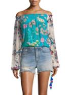Rococo Sand Off-the-shoulder Floral Top