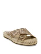 Joie Ianna Glitter & Suede Espadrille Slide Sandals