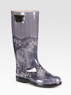 Valentino Lace-printed Rubber Rain Boots