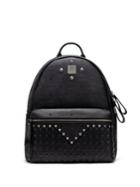 Mcm Moment Leather-trimmed Studded Canvas Backpack