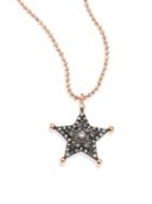 Kismet By Milka Sherriff Star Champagne Diamond & 14k Rose Gold Pendant Necklace