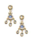 Temple St. Clair Royal Blue Moonstone, Diamond & 18k Yellow Gold Fringe Chandelier Earrings