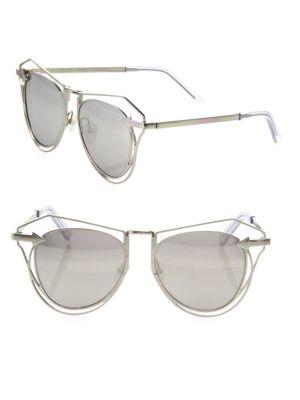 Karen Walker Marguerite 52mm Mirrored Cutout Cat Eye Sunglasses