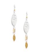 Gurhan Willow Champagne Quartz, 24k Yellow Gold & Sterling Silver Bloom Drop Earrings
