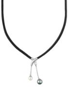 Majorica New Isla 7-9mm Pearl And Leather Necklace