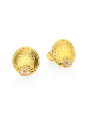 Gurhan Pointelle 22k Yellow Gold & Diamond Stud Earrings