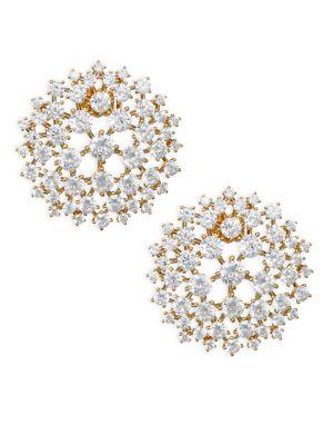 Adriana Orsini Leia Swarovki Crystal Goldtone Button Earrings