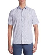 Saks Fifth Avenue Collection Short Sleeve Mixed-printed Shirt