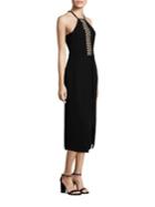 Yigal Azrouel Embroidered Halter Dress