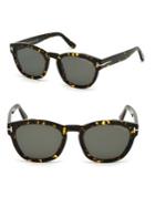 Tom Ford Eyewear 51mm Bryan Round Tortoise Shell Sunglasses