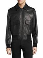 Ami Leather Zip Jacket