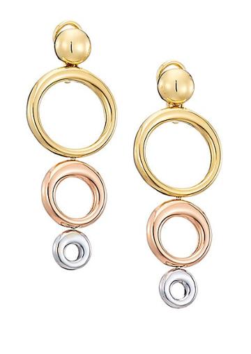 Pleve 18k Yellow White & Rose Gold Convertible Triple Drop Earrings