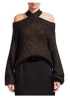 Brunello Cucinelli Criss Cross Lurex-knit Sweater
