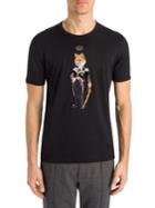 Dolce & Gabbana Crowned Fox Embroidered Tee