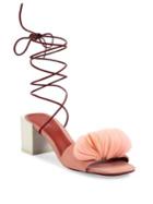 Mercedes Castillo Riza Pleated Ankle-tie Sandals