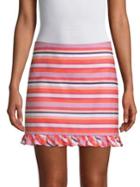 Trina Turk Straight-fit Striped Ruffle Mini Skirt