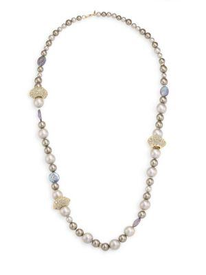 Alexis Bittar Elements Crystal Station Faux-pearl Necklace/26