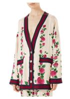 Gucci Silk Twill Floral Oversized Cardigan
