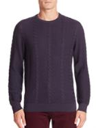 Lacoste Long Sleeve Cotton Cable Crewneck Sweater