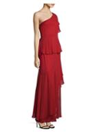 Laundry By Shelli Segal One-shoulder Ruffle Gown