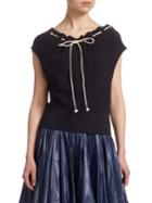Calvin Klein 205w39nyc Ruched Drawstring Knit Top