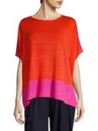 Eileen Fisher Linen Colorblock Top