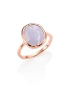 Monica Vinader Siren Medium Blue Lace Agate Stacking Ring