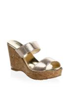 Jimmy Choo Parker Leather Wedge Sandals