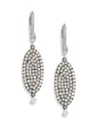 Meira T Diamond, 14 White Gold & Blackened Silver Oval Earrings