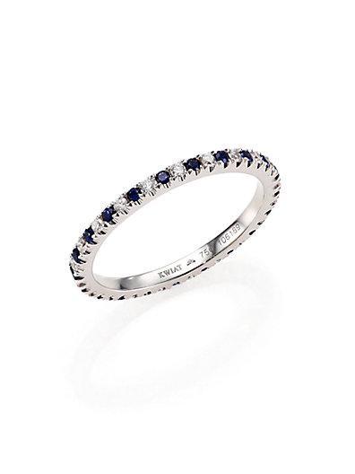 Kwiat Diamond, Sapphire & 18k White Gold Eternity Stacking Ring