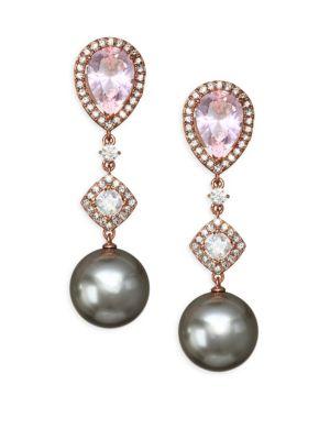 Adriana Orsini Pink Swarovski Pearl Drop Earrings