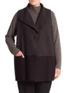 Eileen Fisher, Plus Size Colorblock Kimono Vest