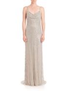 Alberto Makali Sequined Cowlneck Gown