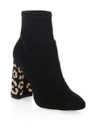 Sophia Webster Felicity Leopard Crystal & Suede Ankle Boots